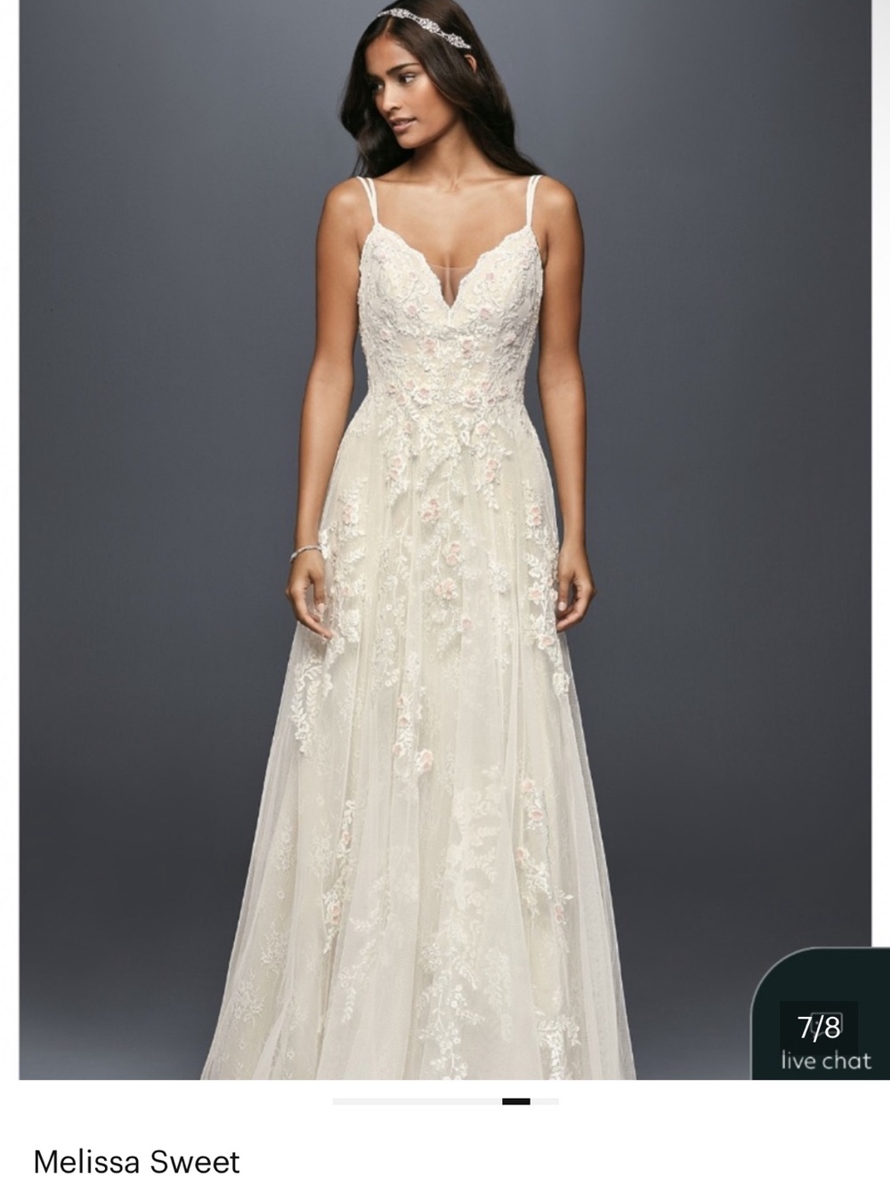 Melissa Sweet Double Strap A line Wedding Dress NWT size 12